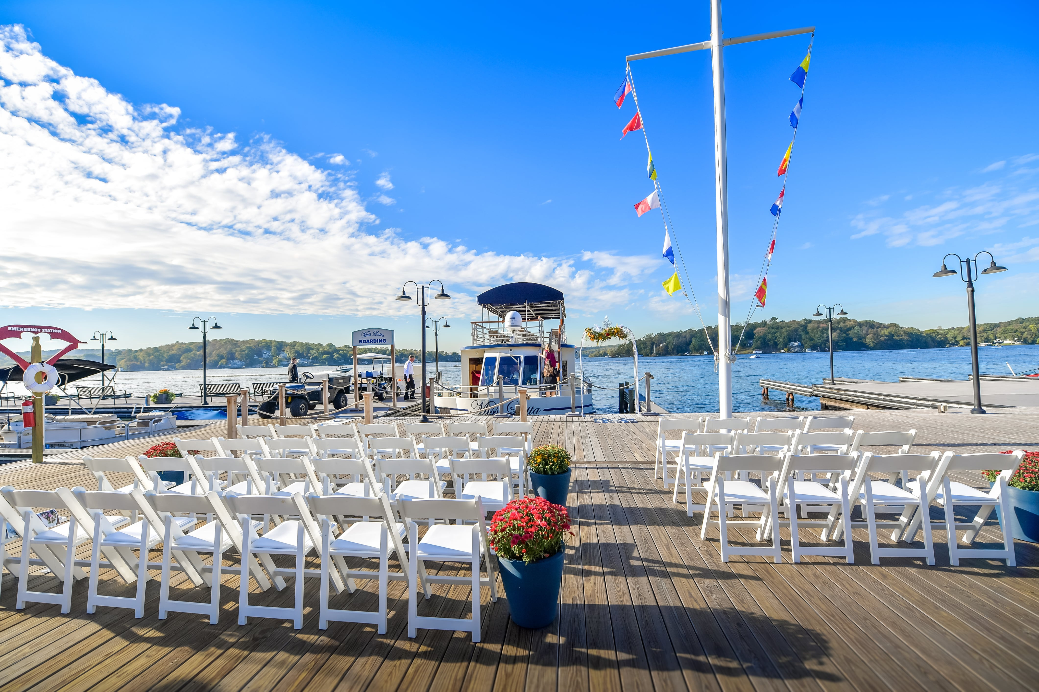 Lake Hopatcong Cruises Dock Wedding Setup