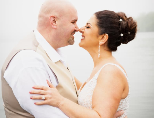 Couple on their wedding day 