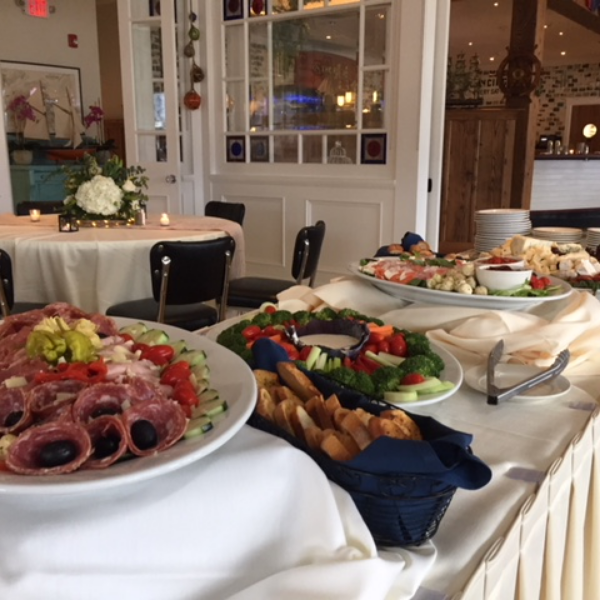 Buffet table at event